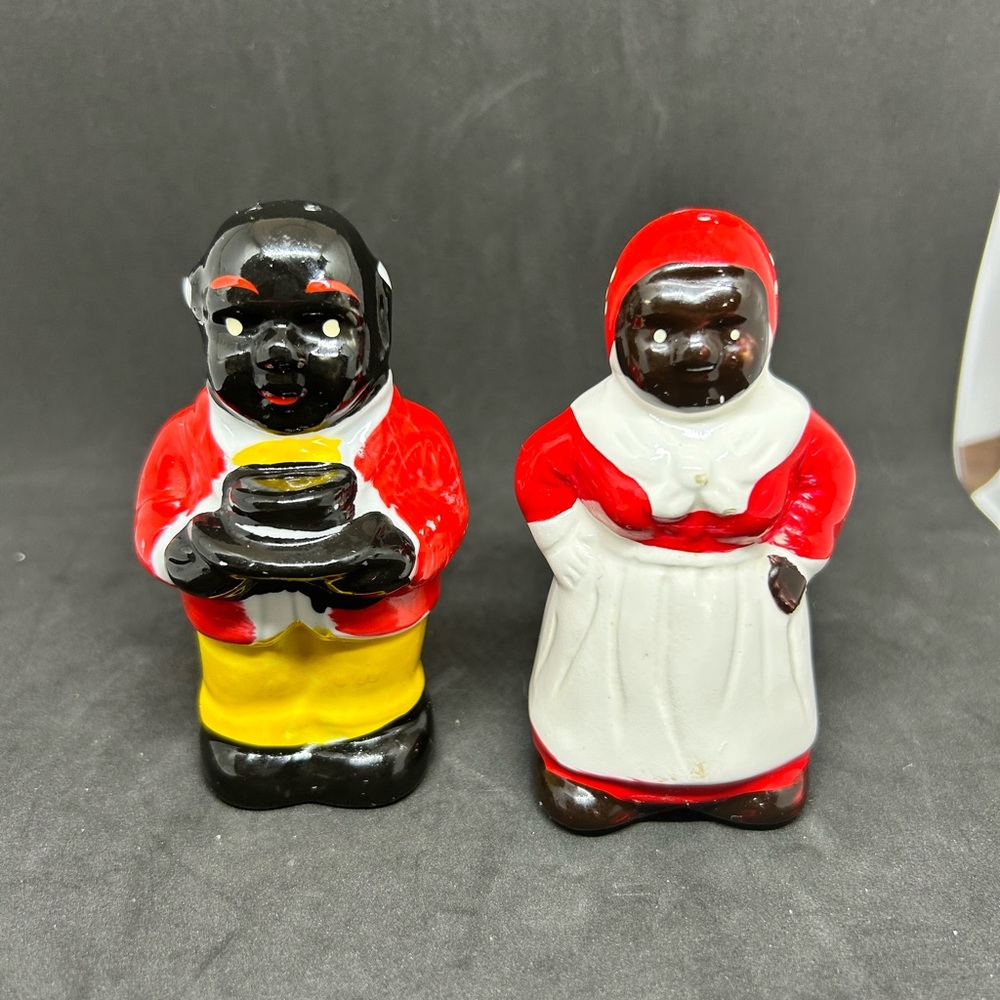 Vintage Mammy and Uncle Moses Salt & Pepper Shakers Black Americana